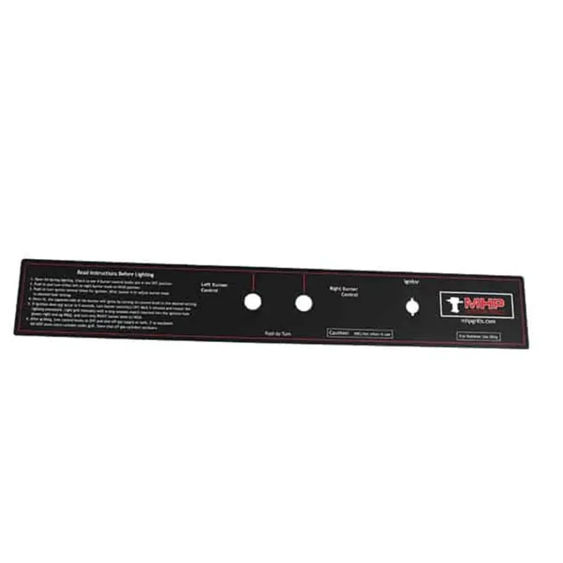 2018 Model-Year Control Panel Label For Jnr Grills – Mhp Hhcplbl18S 1