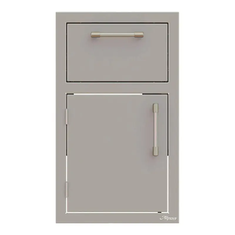 Afresco 17" Ultramarine Blue Gloss Cabinet: Drawer + Left-Hinged Door 1