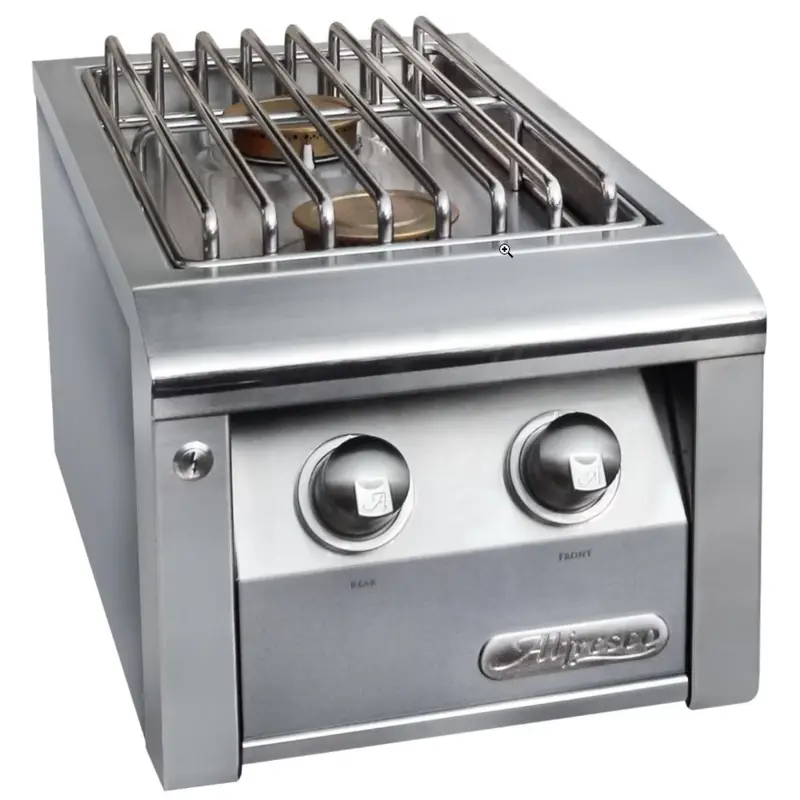 Alfresco 14" Luminous Orange Gloss Natural Gas Built-In Dual Burner Unit 1