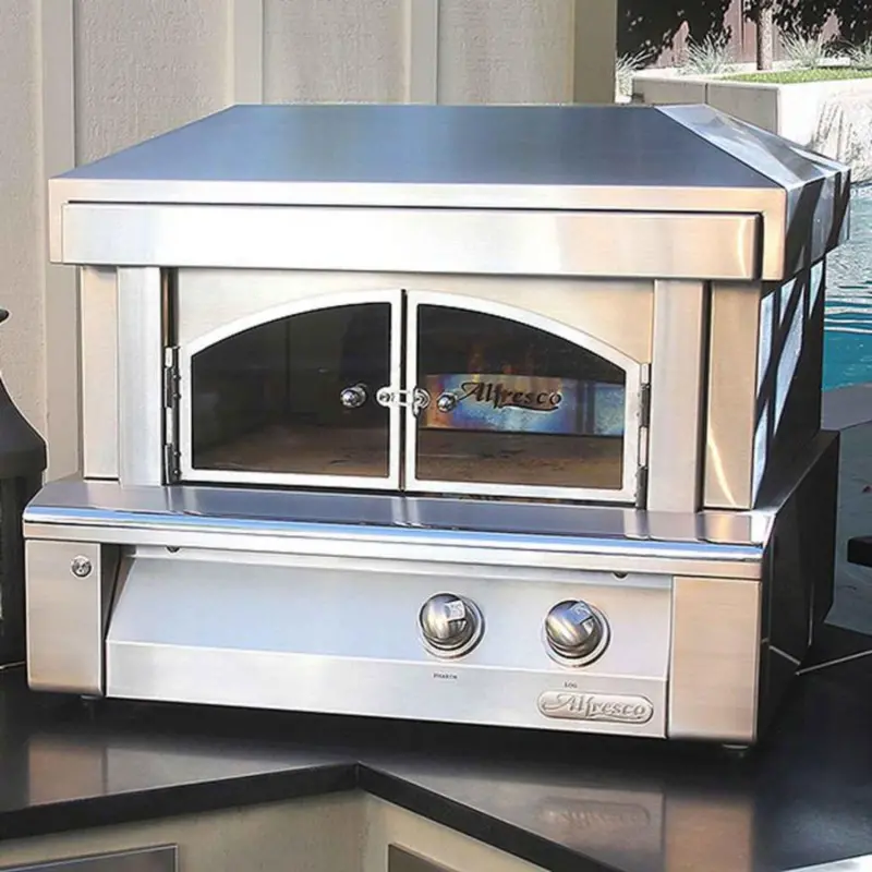 Alfresco 30-Inch Jet Black Matte Natural Gas Countertop Pizza Oven 1