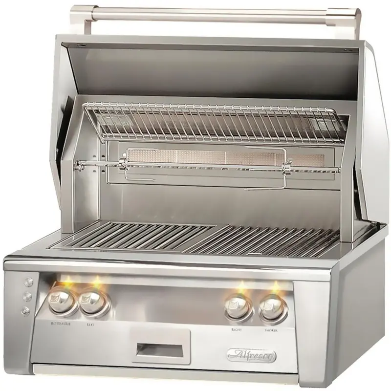 Alfresco Luxury 30" Ultramarine Blue Gloss Propane Built-In Grill – Standard Dual-Burner Unit 1