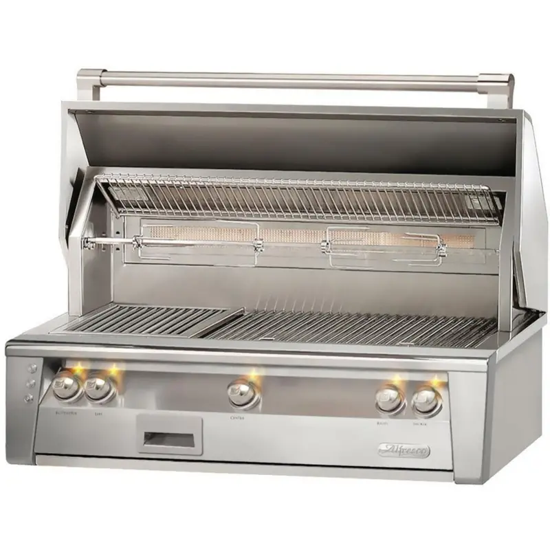Alfresco Luxury 42" Signal White Matte Built-In Propane Grill – 3-Burner Standard Head 1