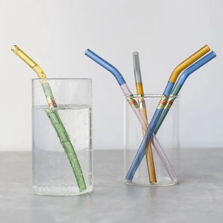 Amabro Ware Dual-Tone Glass Straw Set (2 Pcs) 1