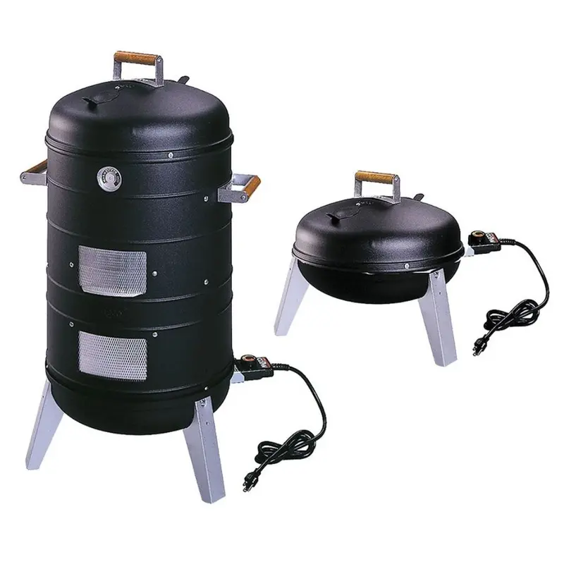 Americana 21" Black Electric Combo Water Smoker – 2-In-1 Smoking & Grilling 1