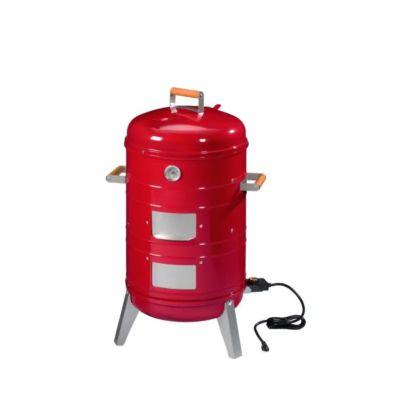 Americana 21" Red Dual-Fuel Smoker & Grill – Charcoal/Electric 4-In-1 1