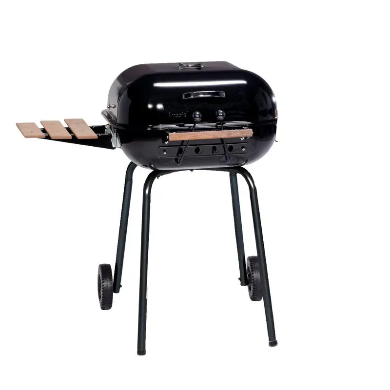 Americana Black Swinger Charcoal Grill – Freestanding Model With Side Table 1