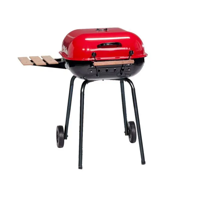 Americana Red Swinger Charcoal Grill – Standalone Design With Integrated Side Table 1