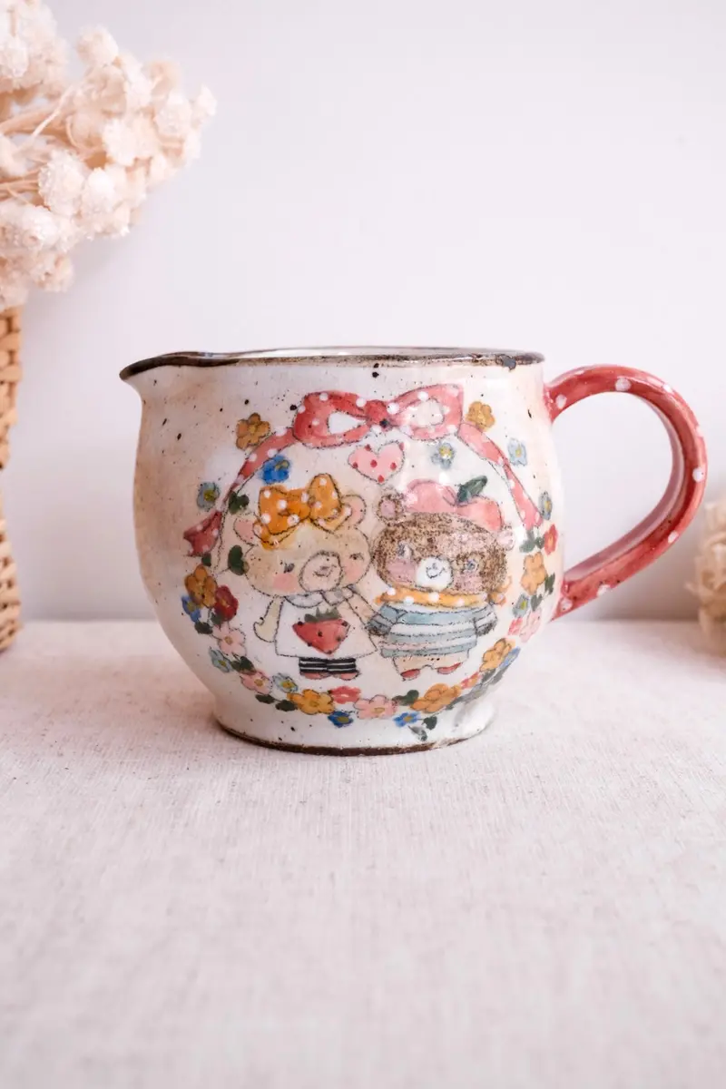 Asako Yamaguchi Matching Animal Couple Ceramic Jug Set (Ai27B) 1