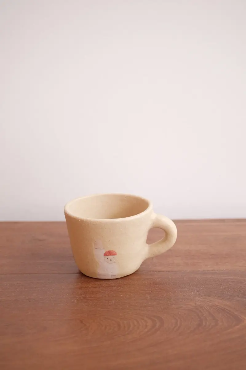 Aya Watanuki Bokkuri Ceramic Mug – Small Yellow Swimming Theme 1