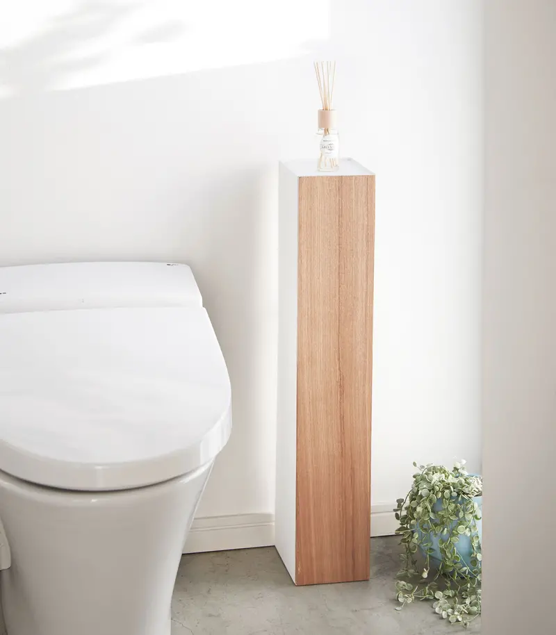 Bathroom Shelf Organizer – Steel Frame With Solid Wood Top 1