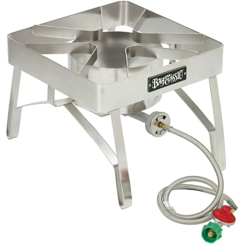 Bayou Classic 16-Inch Square Stainless Steel Propane Cooker For Outdoor Cooking 1