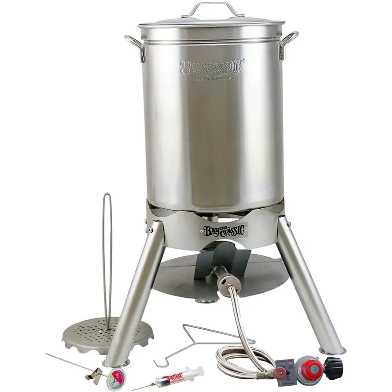 Bayou Classic 44-Quart Stainless Steel Propane Gas Turkey Fryer Kit 1