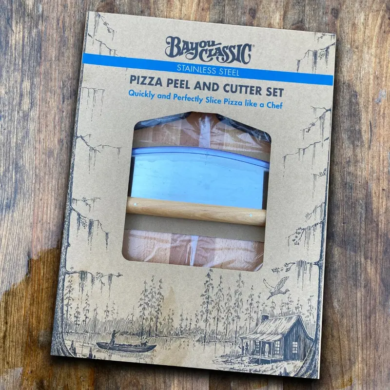 Bayou Classic Pizza Peel And Cutter Combo Set 1