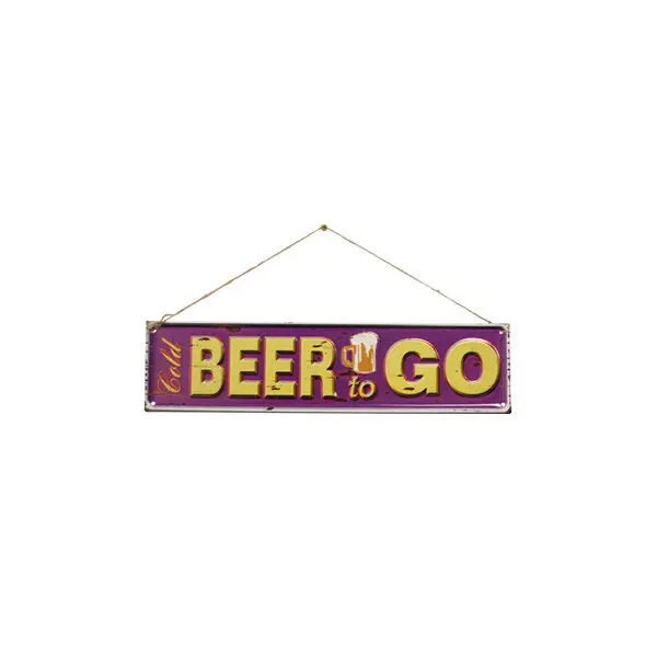 'Beer To Go' Rustic Metal Wall Sign 1