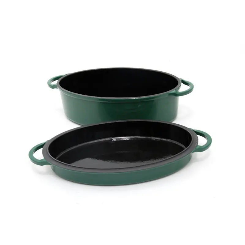 Big Green Egg Oval Green Enamel Dutch Oven 1
