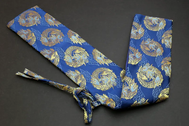 Blue And Gold Dragon-Design Japanese Knife Carry Pouch By Yoshihiro 1