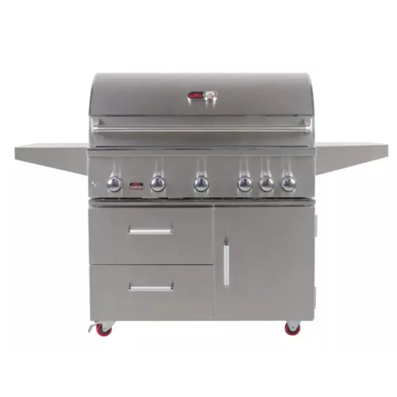 Bonfire Outdoor Prime 500 Series 42-Inch Freestanding Gas Grill – 5-Burner Stainless Steel With Infrared Rear Burner 1