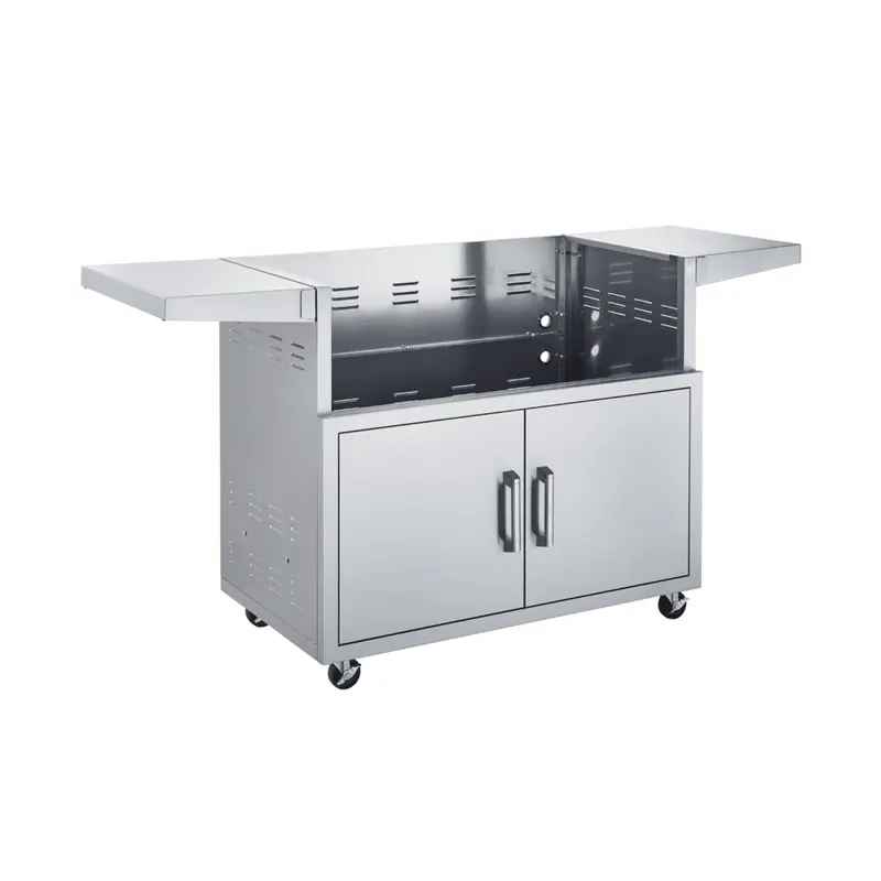 Broilmaster 42-Inch Stainless Steel Grill Cart – Dual Doors, Fold-Down Side Shelves 1