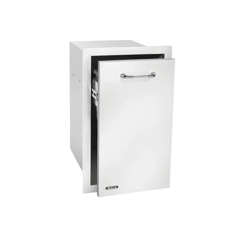 Bull 10-Gallon Stainless Steel Trash Drawer With Can And Reveal Trim 1