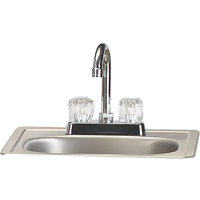 Bull 14-Inch Compact Stainless Steel Outdoor Sink And Faucet Kit 1