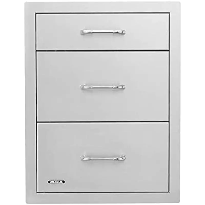 Bull 15-Inch Triple-Stack Stainless Steel Drawer System 1