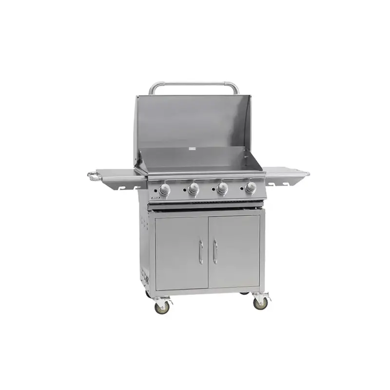 Bull 30-Inch 4-Burner Commercial-Grade Gas Griddle On Rolling Cart 1