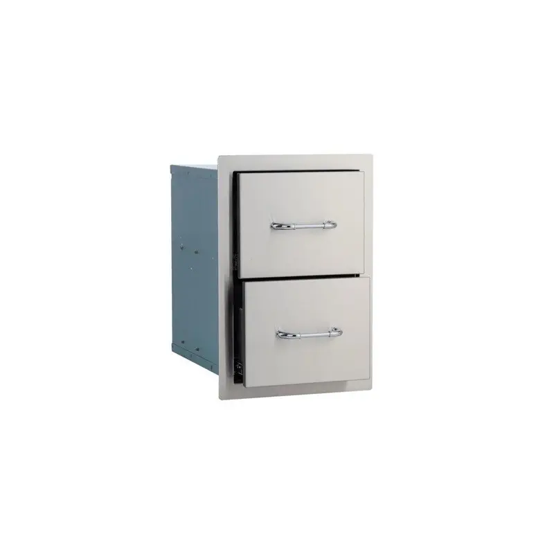 Bull Stainless Steel Double-Drawer Unit With Reveal Trim 1