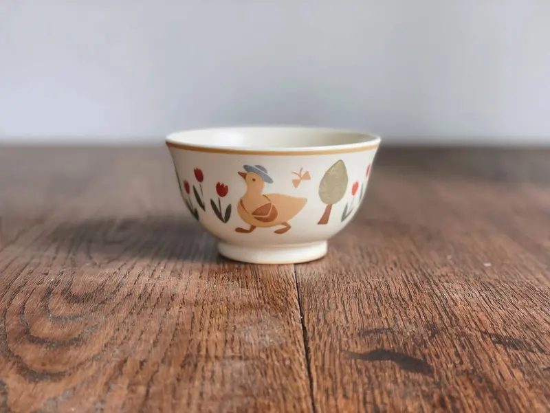 Buncho Pottery Duck-Decorated Rice Bowl 1