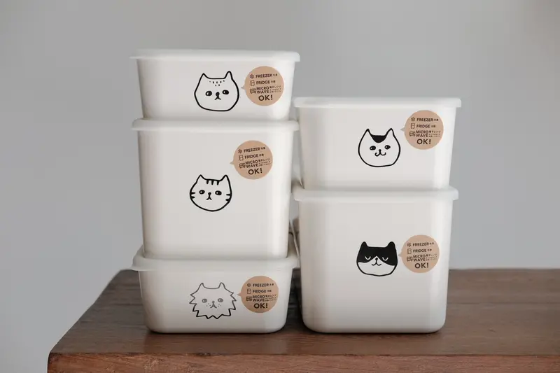 Cat-Themed Airtight Freezer Food Storage Containers With Lids 1