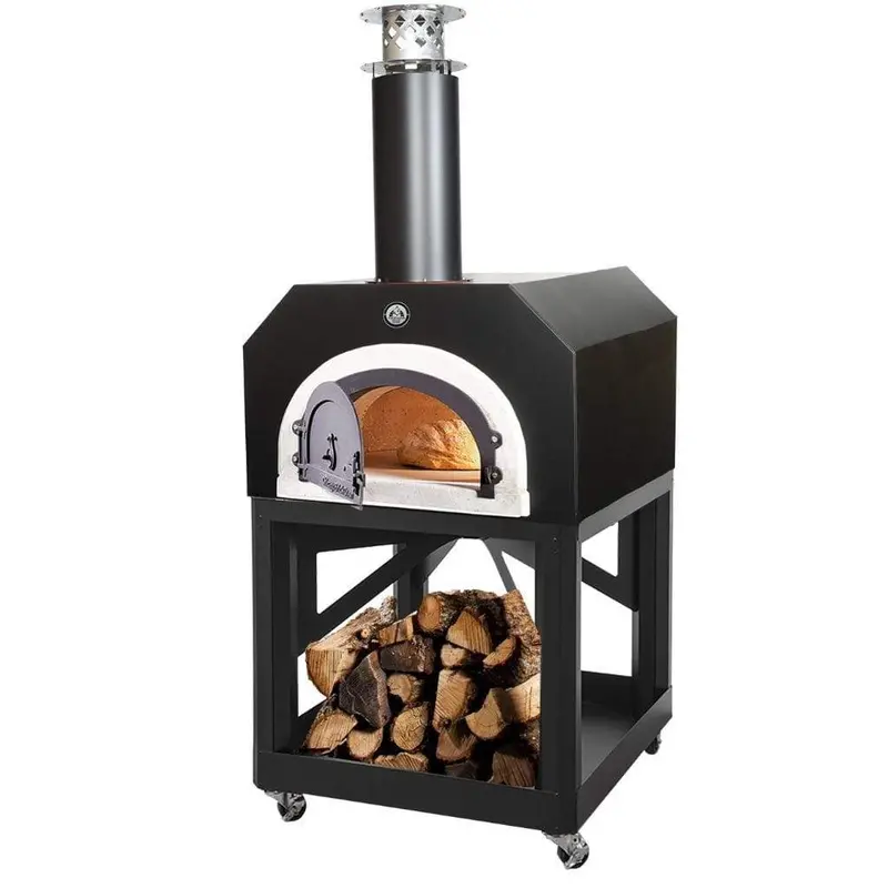 Chicago Brick Oven Cbo-750 Mobile Wood-Fired Pizza Oven — 38" X 28", Solar Black Hood 1