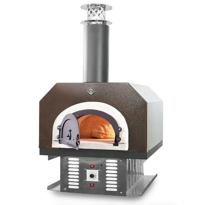 Chicago Brick Oven Cbo-750 Residential Countertop Hybrid Pizza Oven – 38" X 28", Wood & Propane, Copper Vein Hood 1