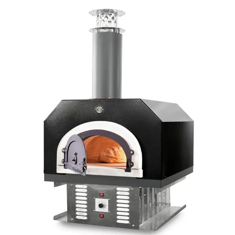 Chicago Brick Oven Cbo-750 Residential Countertop Hybrid Pizza Oven – 38" X 28", Wood & Propane, Solar Black Hood 1