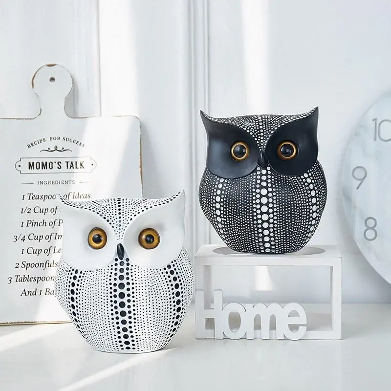 Chubby Spotted Owl Ceramic Figurine Decor 1