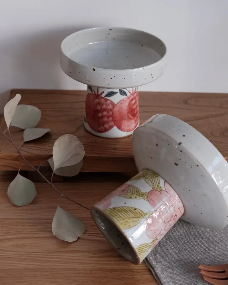 Cool Banana Handcrafted Ceramic Pedestal Serving Plate 2