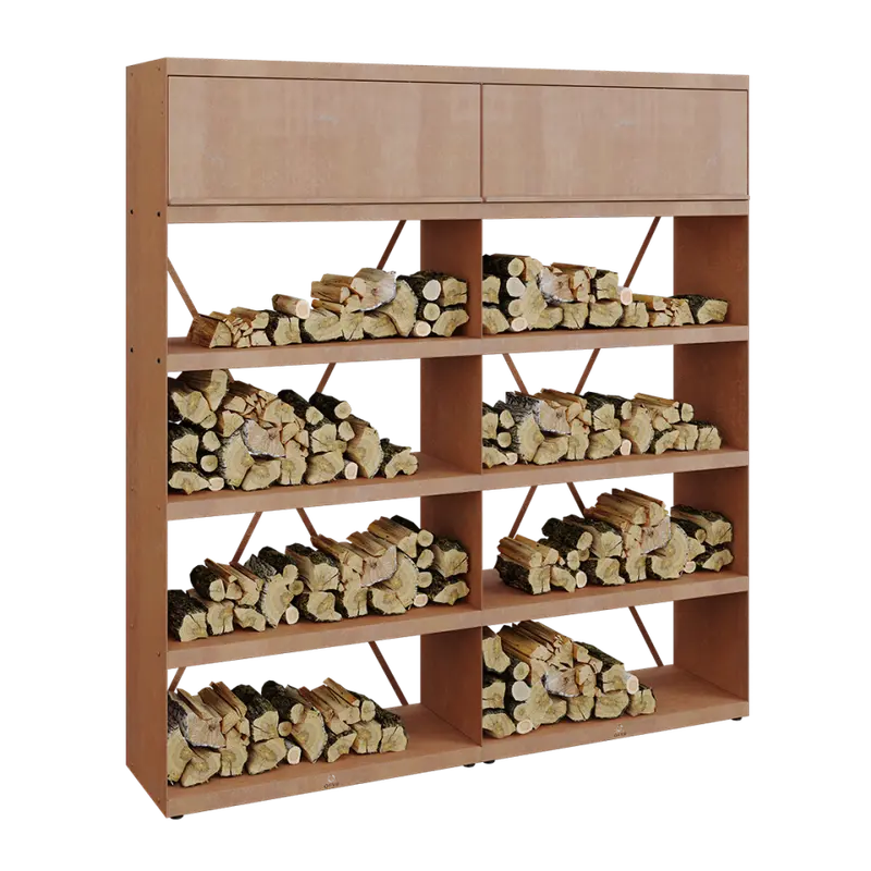 Corten Steel Firewood Storage Bin – 200L Capacity 1