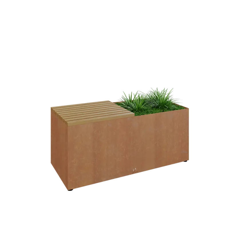 Corten Steel Herb Garden Bench 1