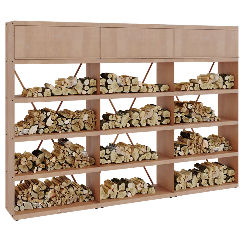 Corten Steel Log Storage Unit – 300 Cm Length 1