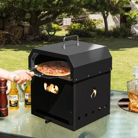 Costway 4-In-1 Portable Pizza Oven – Outdoor, Features 12" Pizza Stone 1