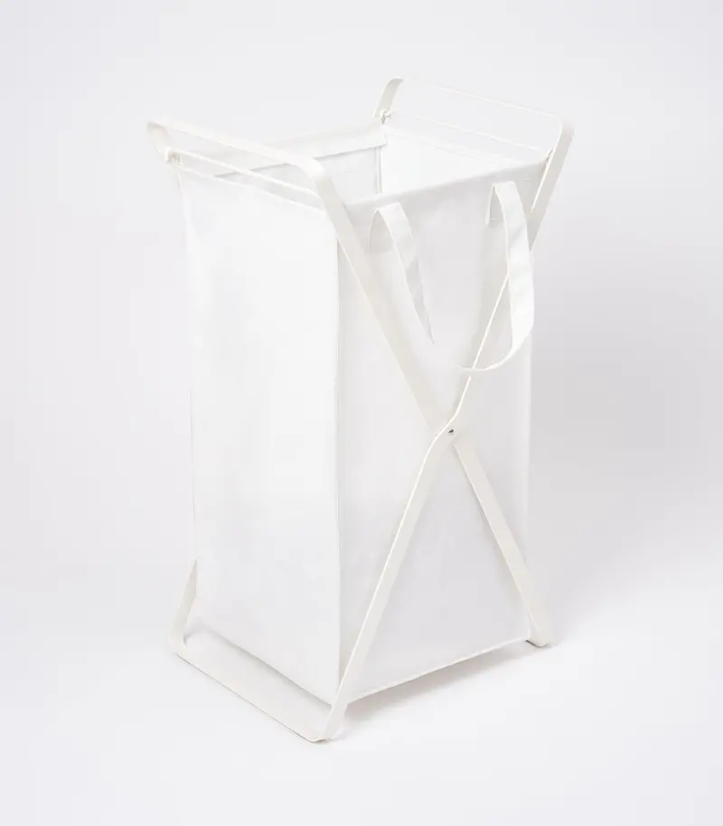 Cotton-Lined Laundry Hamper – Dual-Size Steel Frame With Breathable Fabric Liner 1