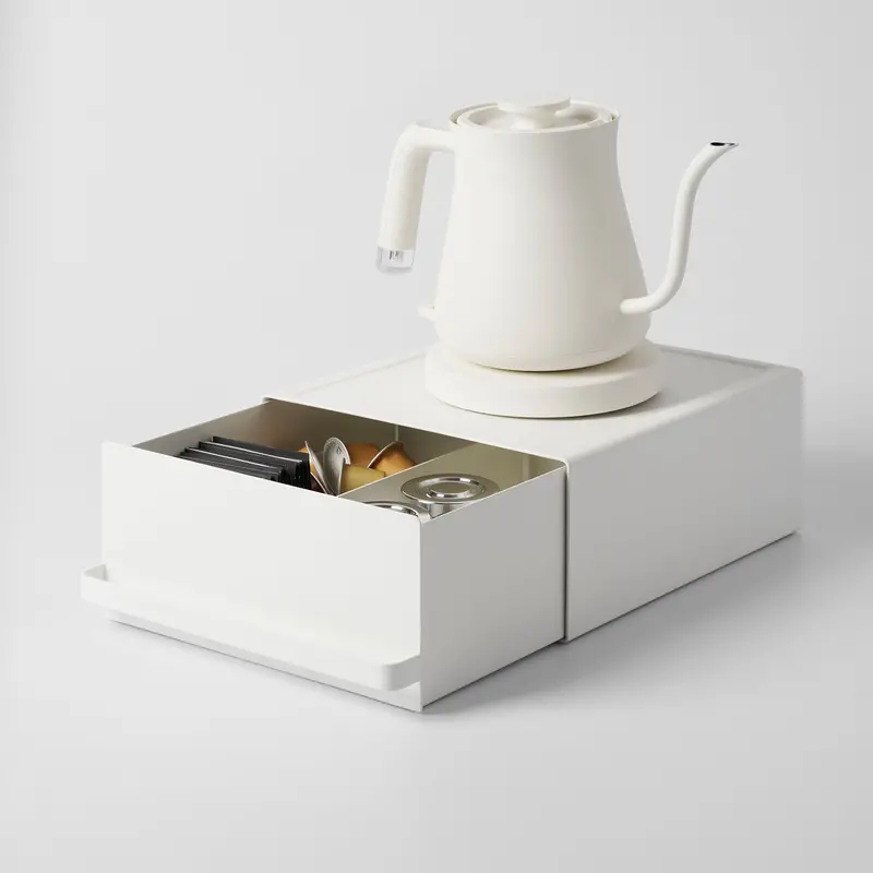 Countertop Storage Rack With Built-In Drawer – Steel Frame 1