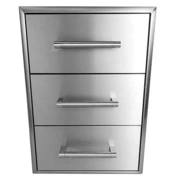 Coyote 18-Inch Stainless Steel Three-Drawer Outdoor Cabinet 1