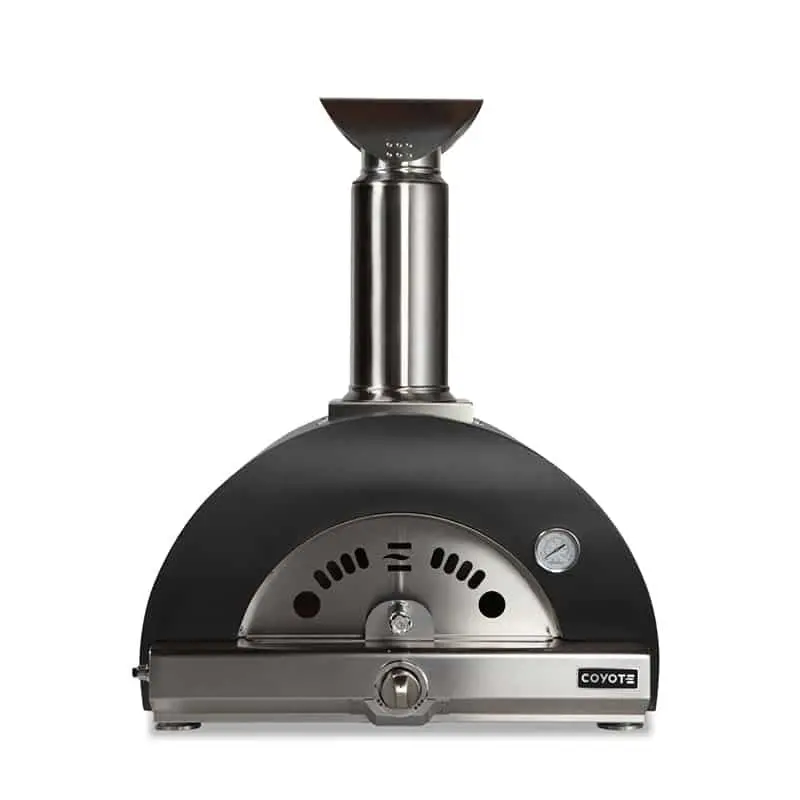 Coyote 30" Matte Black Hybrid Pizza Oven – Liquid Propane & Wood-Fueled Outdoor Cooking 1