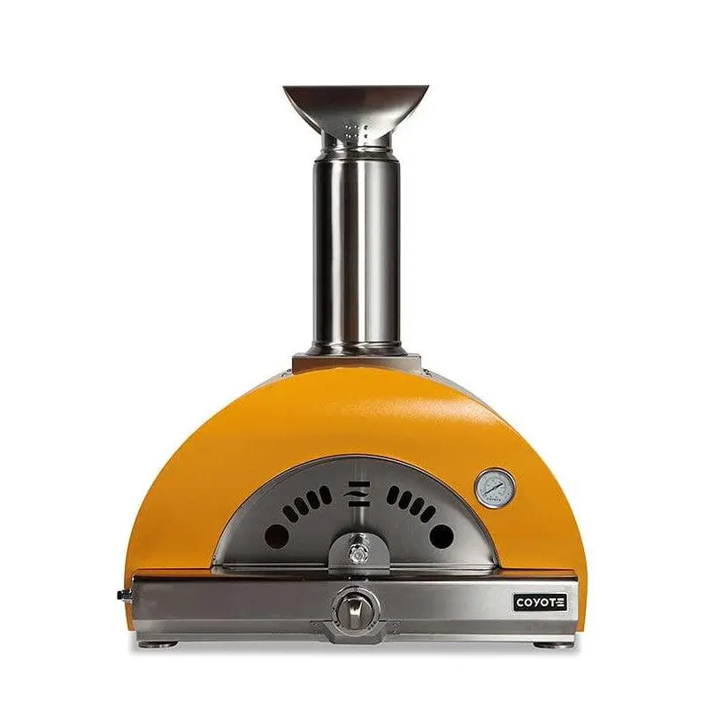 Coyote 30" Yellow Hybrid Pizza Oven – Natural Gas & Wood-Fueled Outdoor Cooking 1