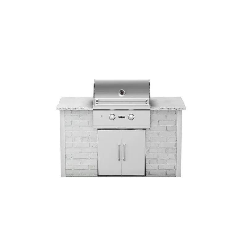 Coyote 5-Foot White Reclaimed Brick Rta Grill Island 1