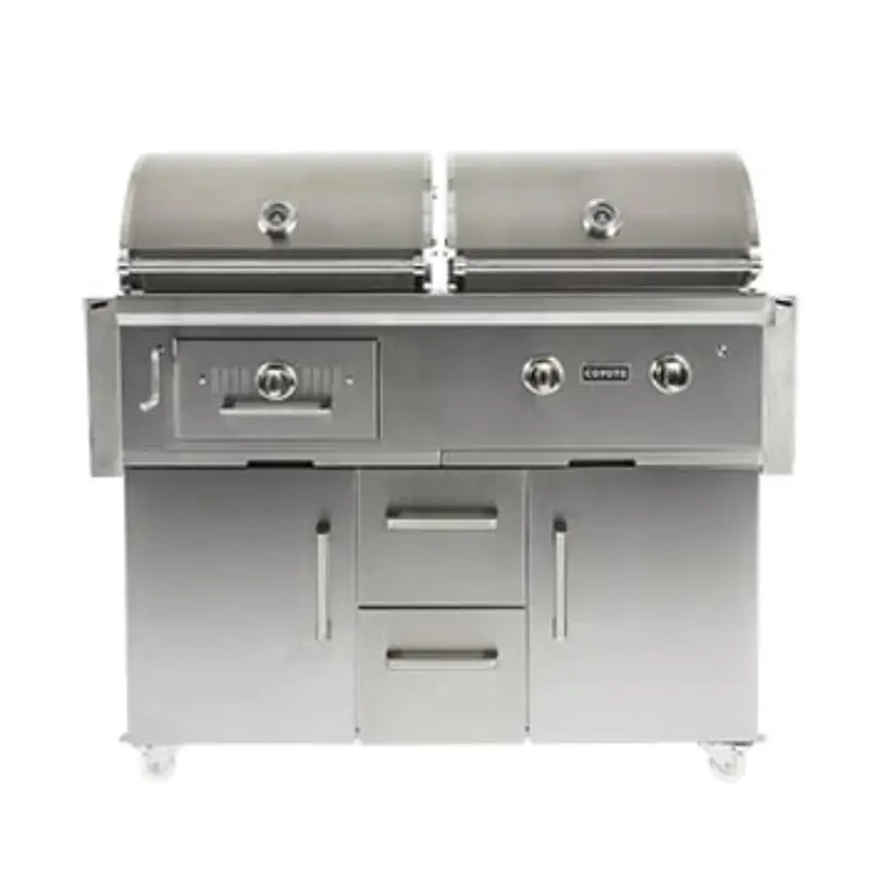 Coyote 50-Inch Hybrid Grill Cart: Gas + Charcoal Cooking Station 1