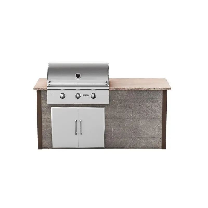 Coyote 6-Foot Brown Weathered Wood Rta Grill Island 1