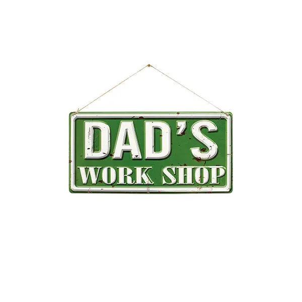 "Dad'S Workshop" Vintage-Inspired Wall Sign 1