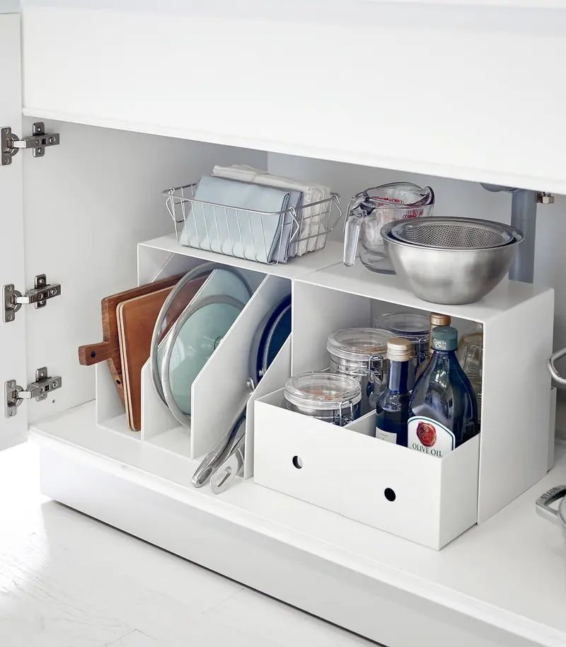 Dual-Layer Adjustable Shelf Risers – Set Of Two Steel Platforms 1