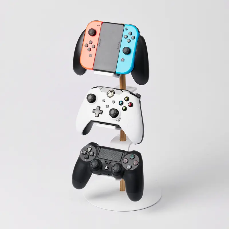 Ergonomic Controller Stand – Steel And Wood Design 1