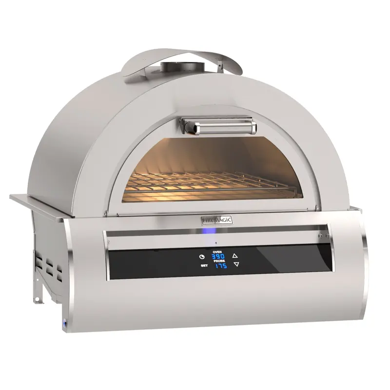 Fire Magic Echelon 5660 – 30" Black Glass Built-In Natural Gas Pizza Oven 1